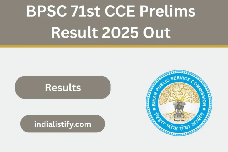 BPSC 71st CCE Prelims Result 2025 Out