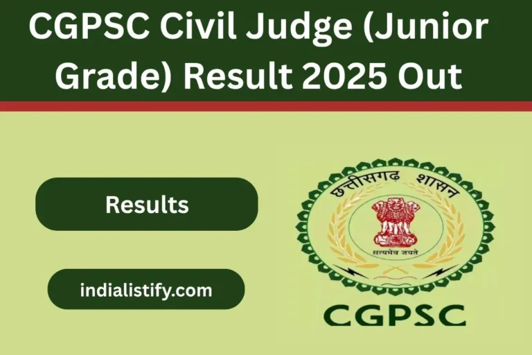 CGPSC Civil Judge (Junior Grade) Result 2025