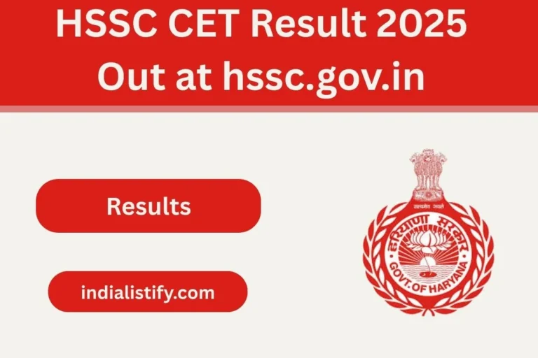 HSSC CET Result 2025 Out at hssc.gov.in
