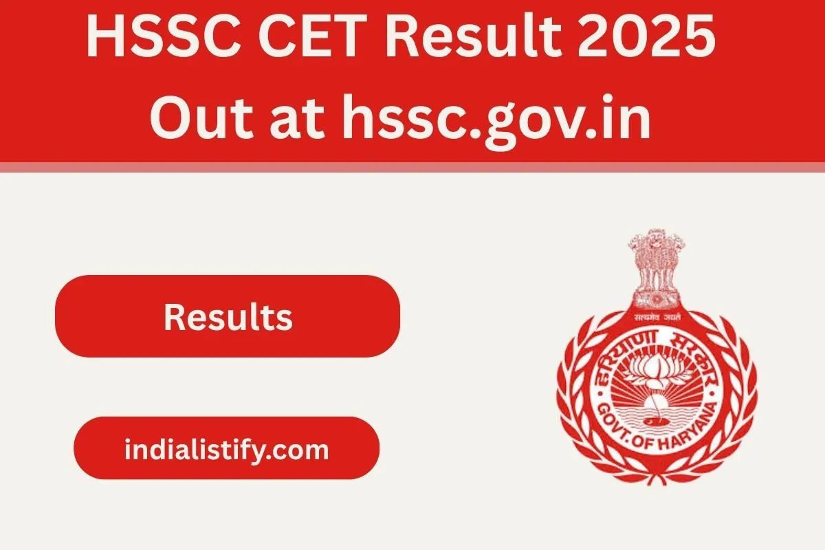 HSSC CET Result 2025 Out at hssc.gov.in